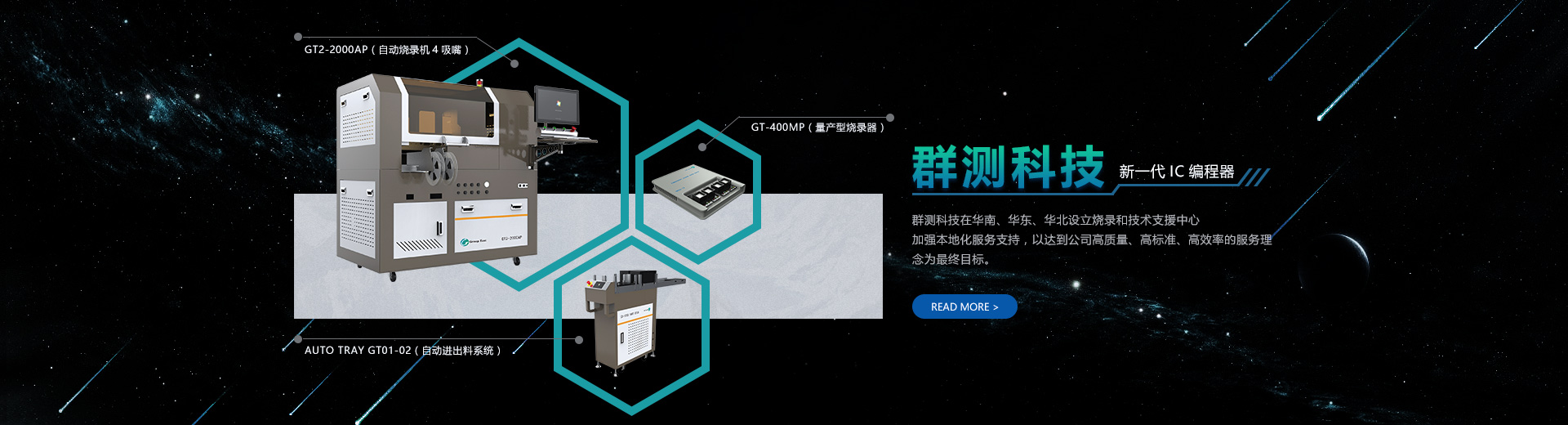 群測(cè)科技在華南、華東、華北設(shè)立燒錄及技術(shù)支援中心，加強(qiáng)本地化服務(wù)支持，以達(dá)到公司高質(zhì)量、高標(biāo)準(zhǔn)、高效率的服務(wù)理念為最終目標(biāo)